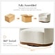 preview thumbnail 11 of 30, Gema Modern 360°Swivel Chenille Ergonomic U-shape Armchair with Solid Wood Legs Set of 2 by HULALA HOME