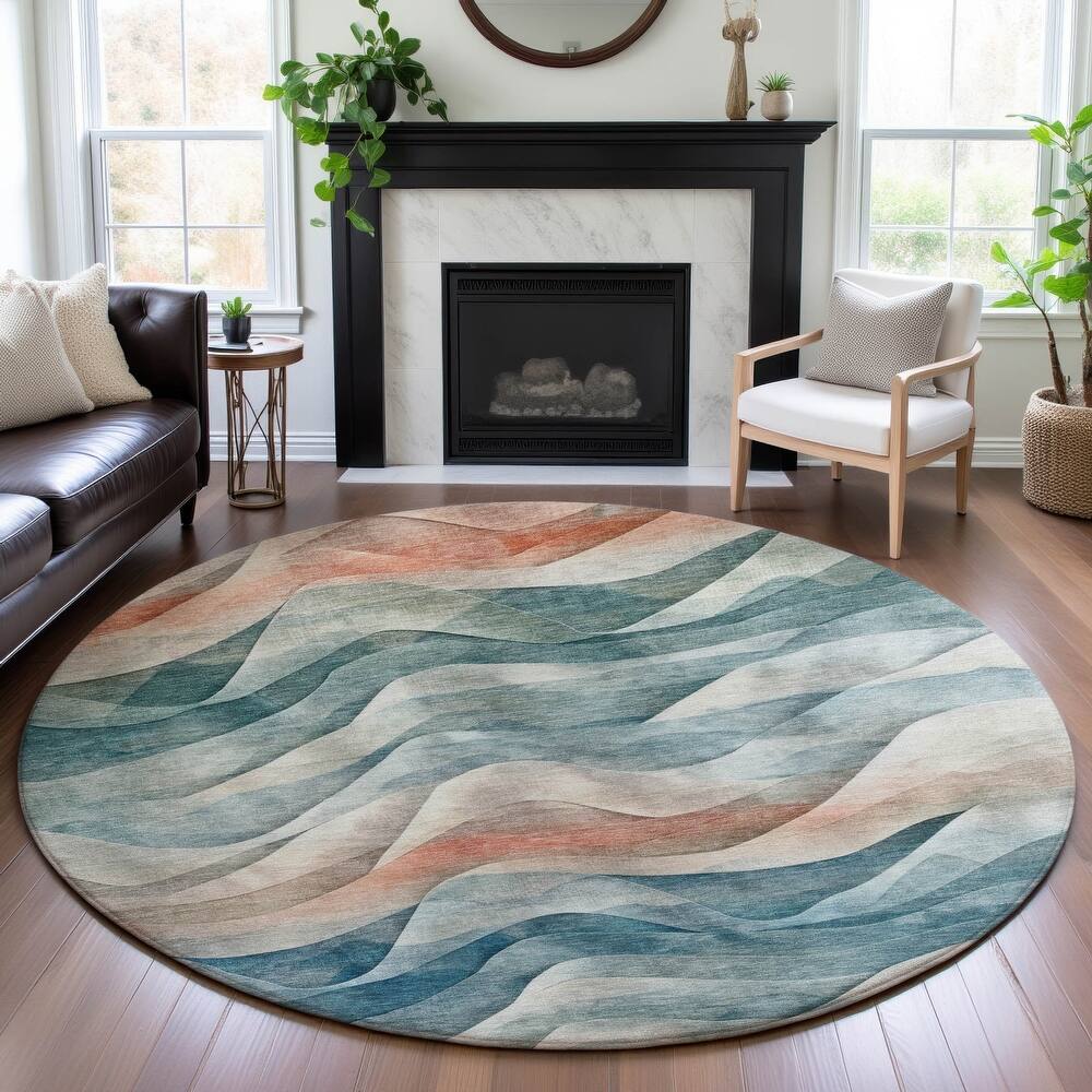 Premium Washable Super Soft Modern Waves Mayfield Rug