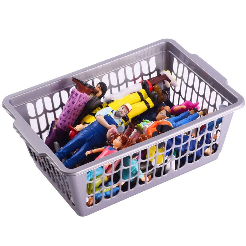 Small Plastic Storage Basket for Organizing Kitchen Pantry, Pack of 3