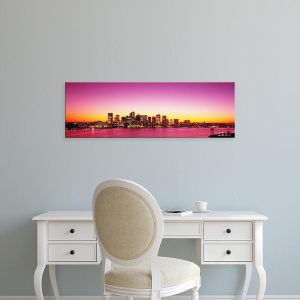 Easy Art Prints Panoramic Images's 'Sunset, Boston, Massachusetts, USA' Premium Canvas Art