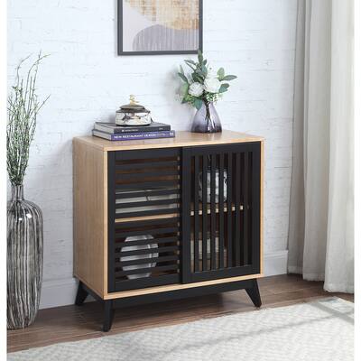 ACME Gamaliel Console Table in Oak & Espresso Finish