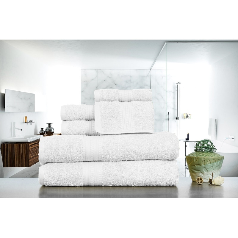 Luxurious Cotton 600 GSM Bathroom Towel Set of 6 by Ample - Picture 46 of 55