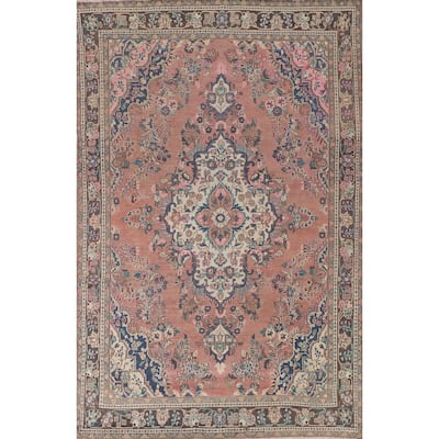 Hamedan Persian Vintage Rug Hand-Knotted Wool Carpet - 6'9"x 10'0"