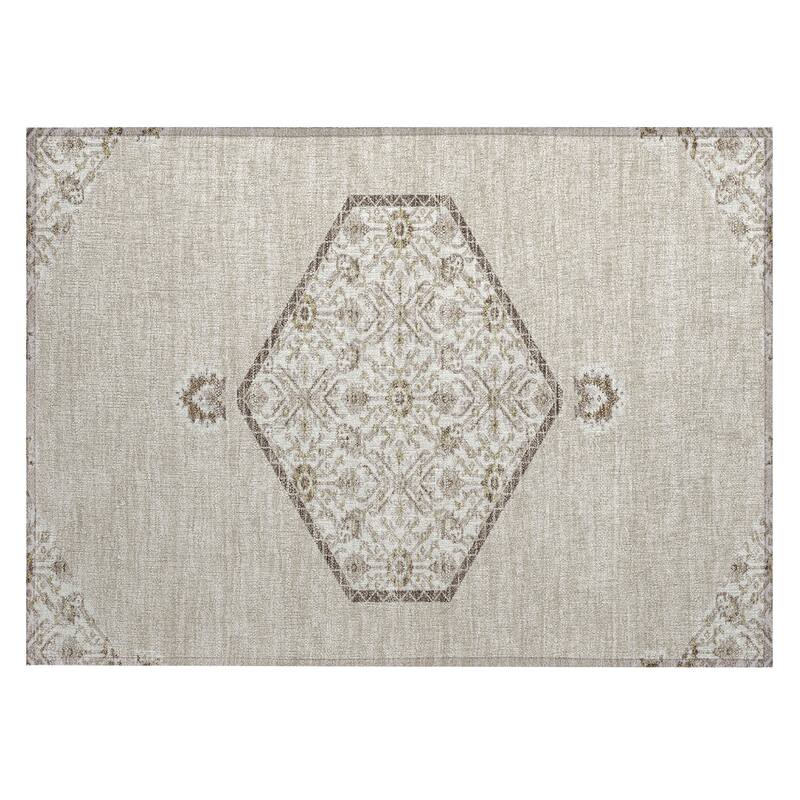 Machine Washable Indoor/ Outdoor Traditional Chantille Rug