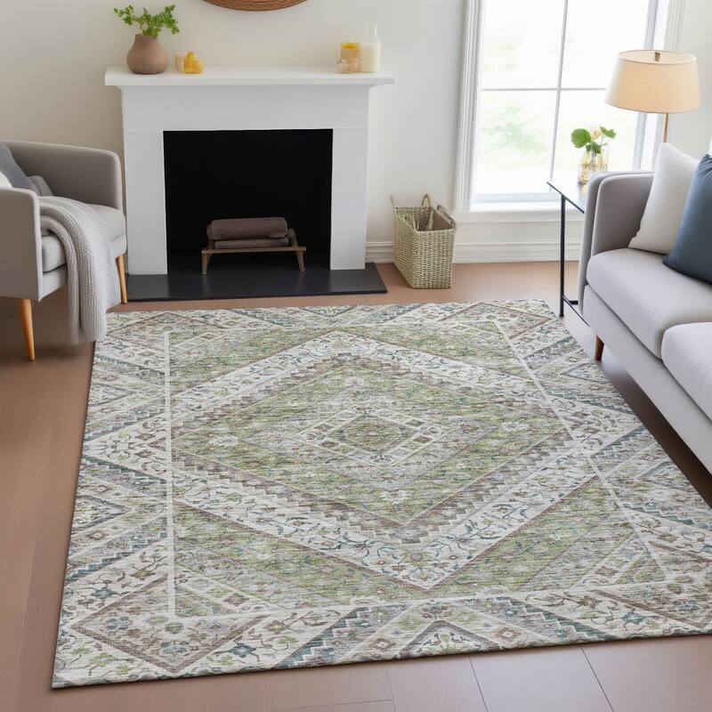 Machine Washable Indoor/Outdoor Traditional Ali Chantille Rug