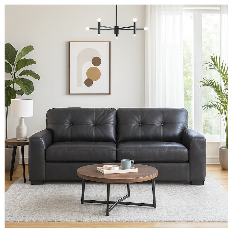 Signature Design by Ashley Brindley Pier Black 2-Piece Sectional Loveseat - 96"W x 39"D x 40"H - Black