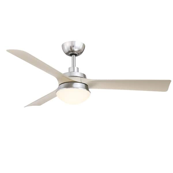 slide 2 of 6, Fanimation Barlow 52 inch Indoor/Outdoor Ceiling Fan with LED CCT Select Light Kit Brushed Nickel