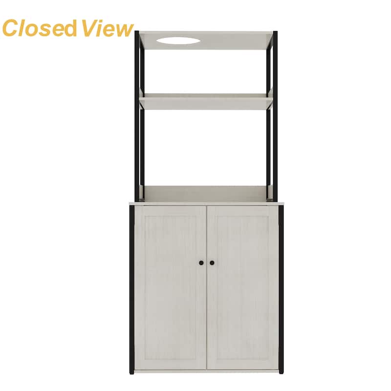 Modern Multipurpose Cat Litter Box Furniture Cabinet,2 Wood Frame.