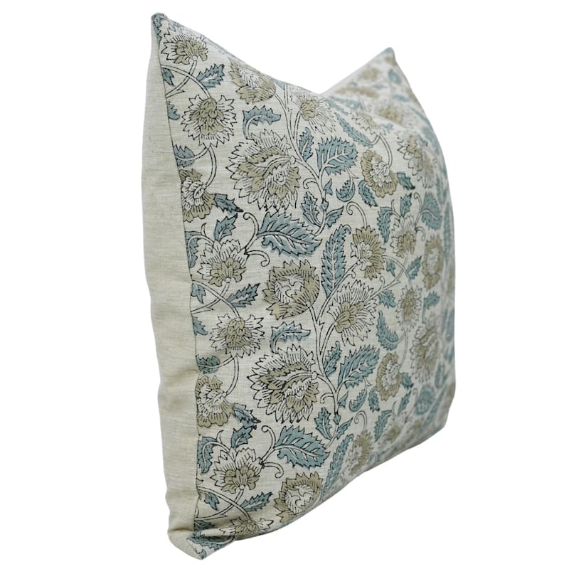 Fabdivine Handmade Floral or Weave Yellow Pillow Cover in Soft Linen for Block Print Room Boho Spring Home Décor, Lehar