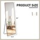 preview thumbnail 4 of 7, Floor Standing Full-Length Mirror Rectangle Wall Mounted Hanging Mirror Bedroom Makeup Mirror - Brown - 65'X23.2'