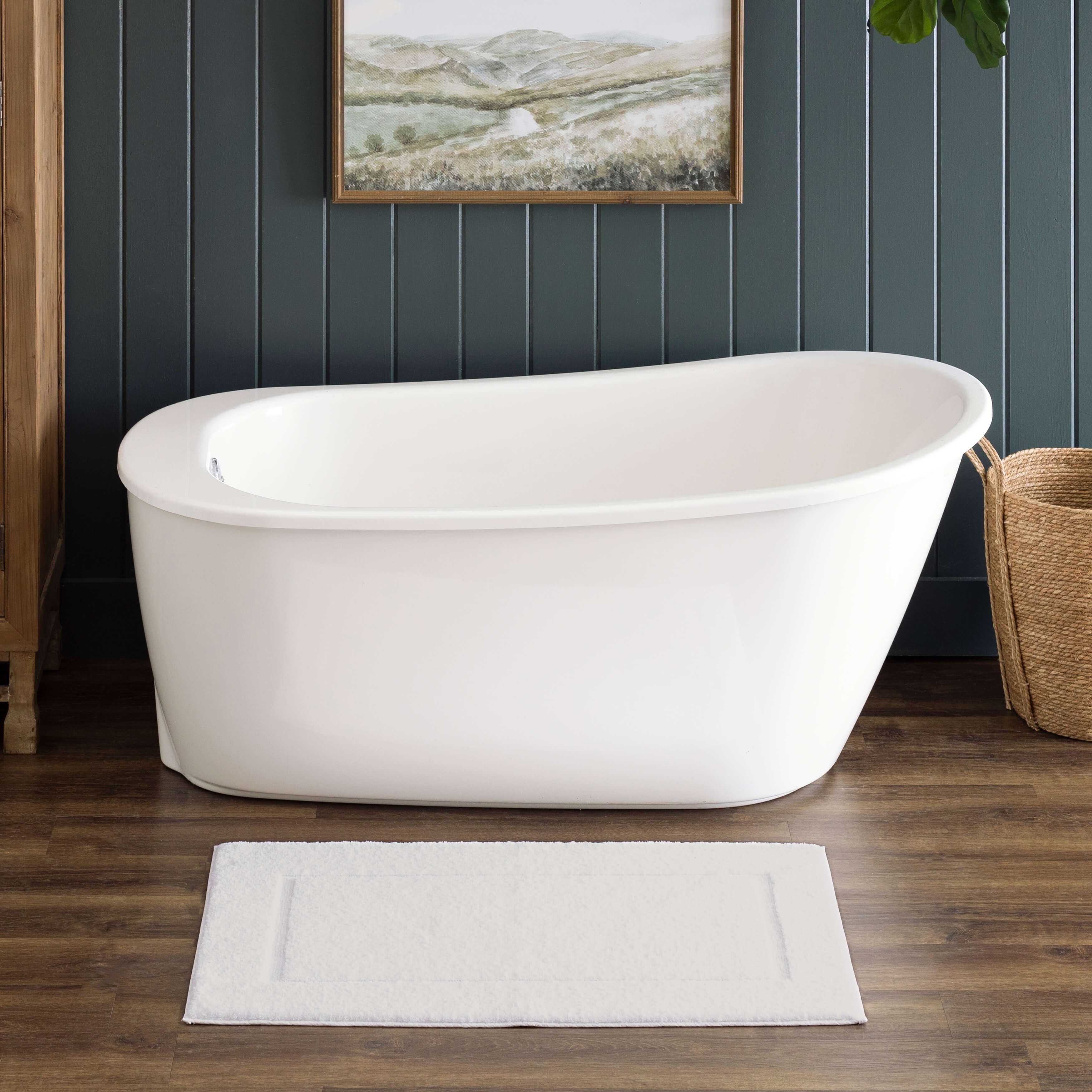 Lavish Home Memory Foam Extra Long Bath Rug Mat - Platinum - 24x60 