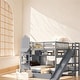 preview thumbnail 25 of 46, Kid-Friendly Design Full over Full Bunk Bed Grey