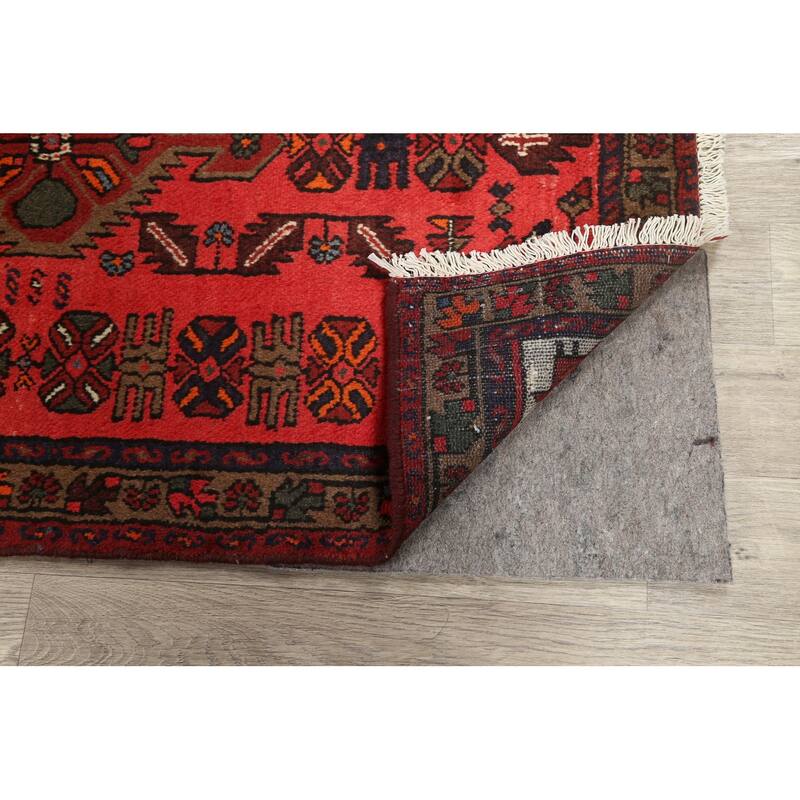 Tribal Geometric Hamedan Persian Area Rug Hand-knotted Wool Carpet - 3'3" x 4'10"