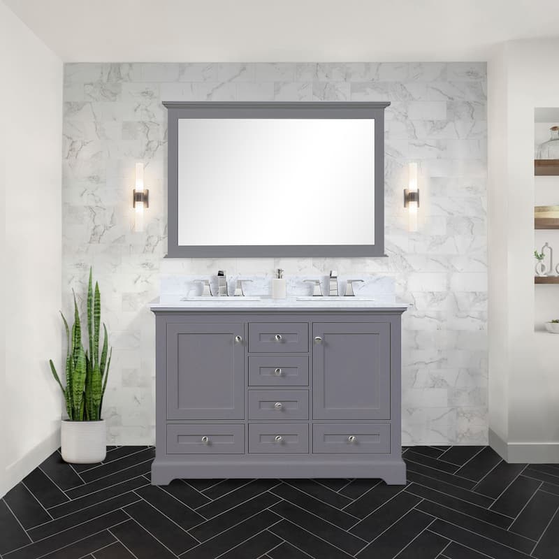 Dukes 48 in. W x 22 in. D Dark Grey Double Bath Vanity - Painted - Grey - Double Vanities