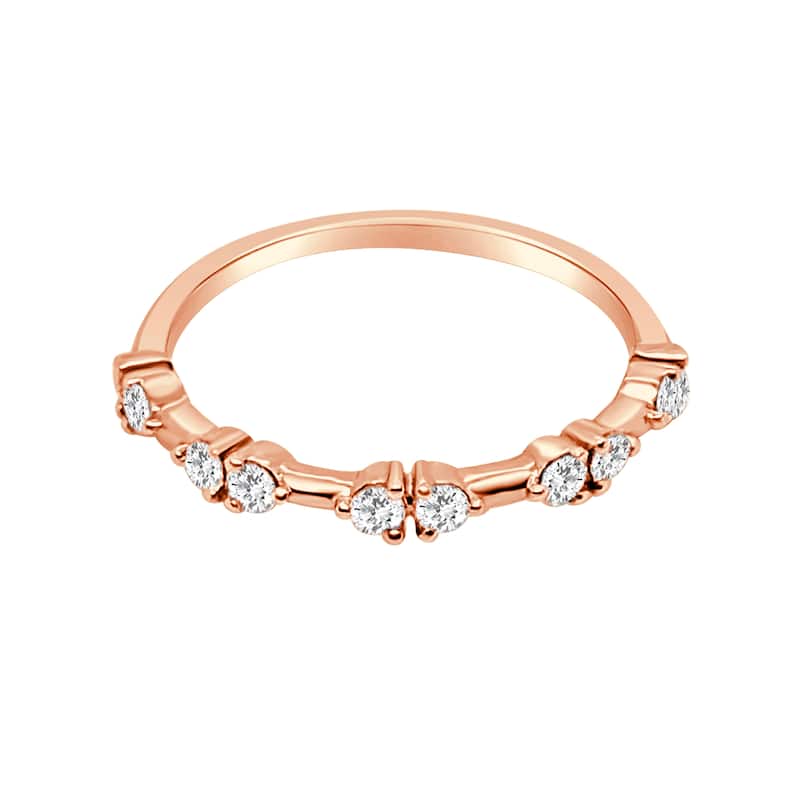 Auriya 14k Gold Lab Grown Round Diamond Station Bar Band 0.30 ct. tw. (F-G, VS)