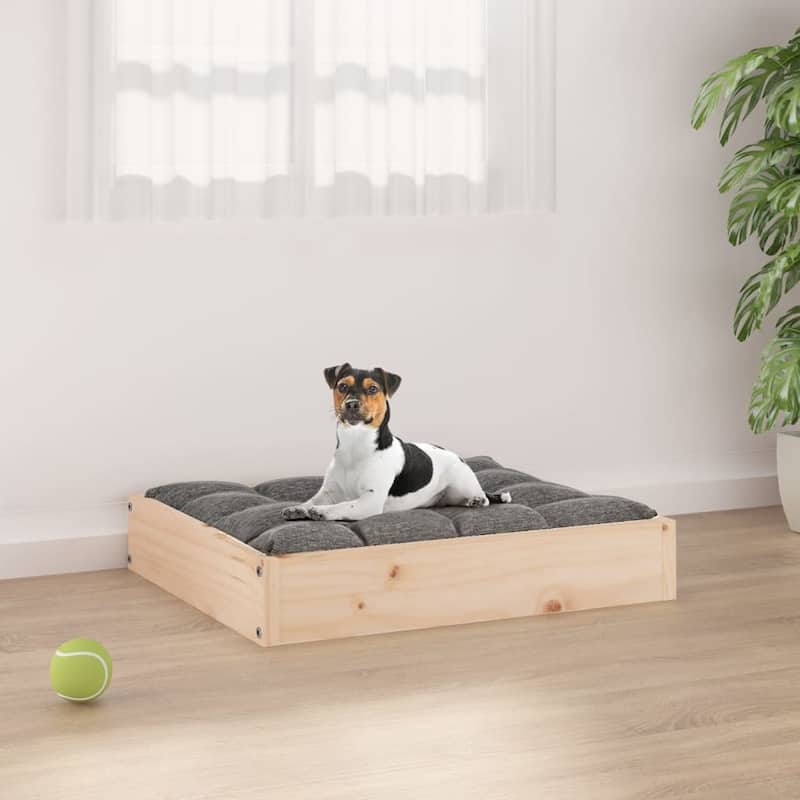 vidaXL Dog Bed 20.3"x17.3"x3.5" Solid Wood Pine - 20.3" x 17.3" x 3.5" - Brown