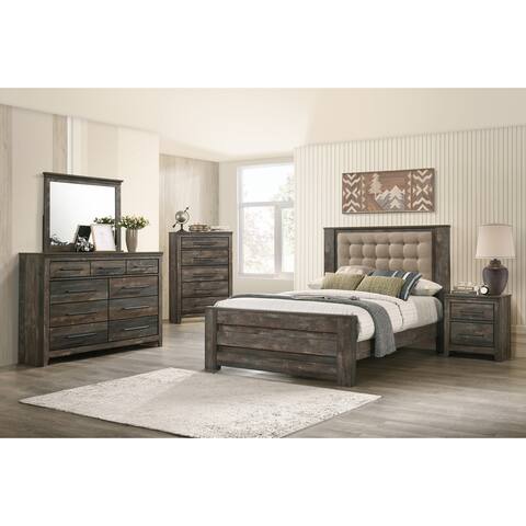 Weston Weathered Dark Brown 3-piece Bedroom Set with Chest