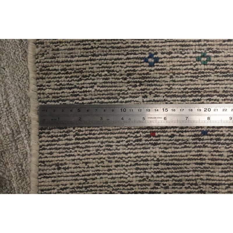 Hand Knotted Oriental Viscose Silk Carpet Tribal Animal Pictorial Beige & Ivories Gabbeh Area Rug - 11' 9'' X 8' 11''