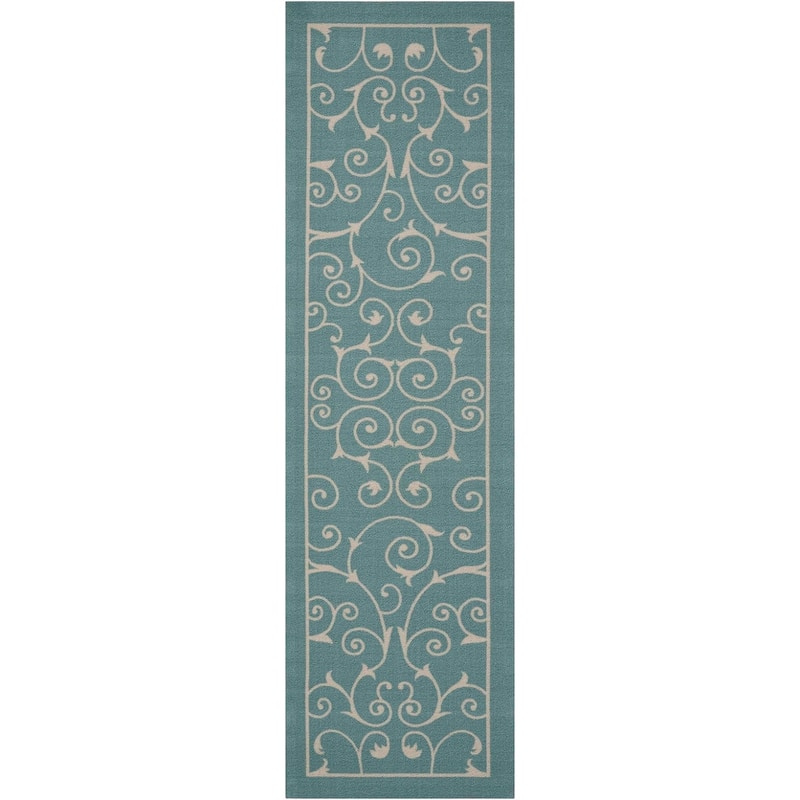 Nourison Scrolling Ivory Vines Indoor/ Outdoor Area Rug