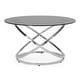 preview thumbnail 2 of 8, Silvia Modern Glass Top Round Coffee Table by Christopher Knight Home - 31.50" L x 31.50" W x 18.00" H Chrome + Gray