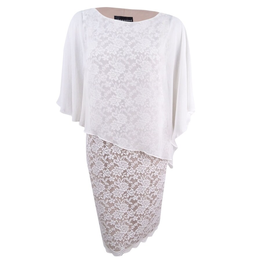 white cape dress plus size
