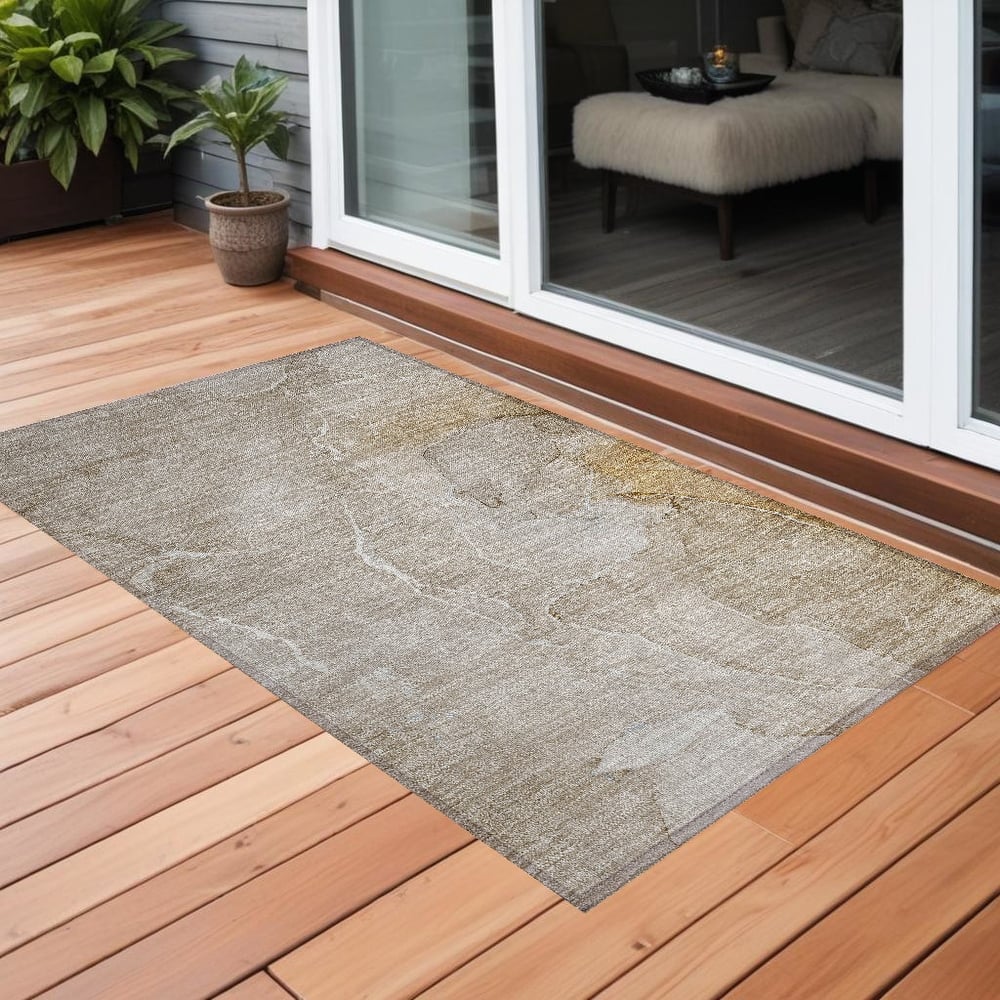 Elfi Modern Art-Inspired Weather Resistant Classic Meets Modern Outdoor Rug