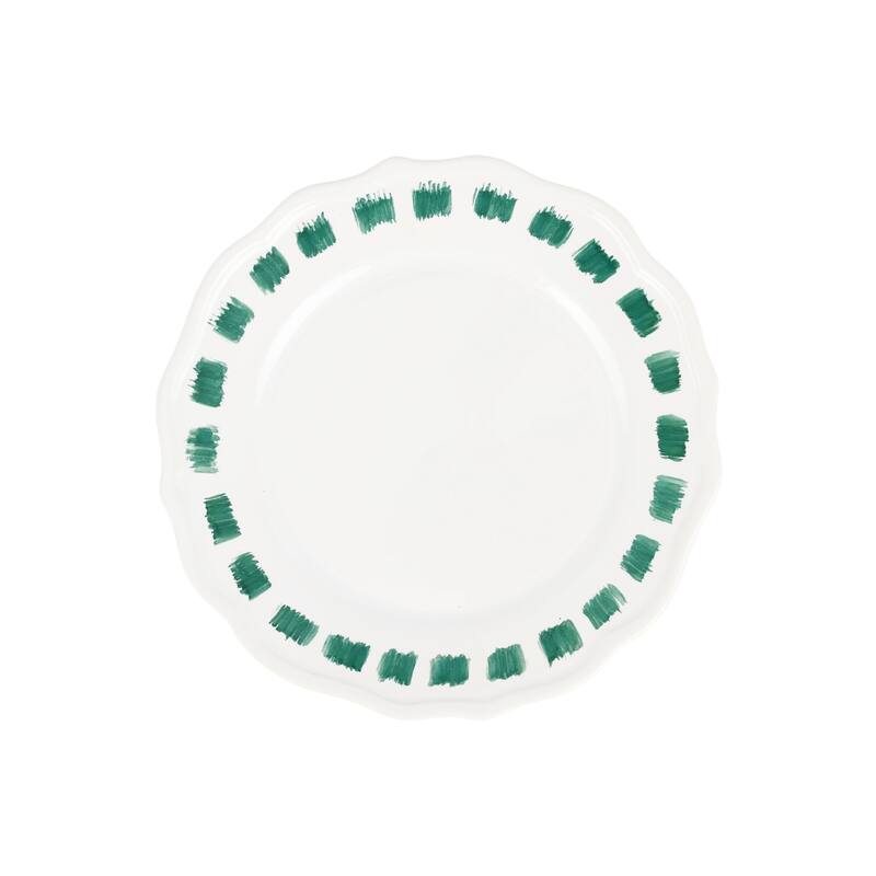 viva by VIETRI Lisbon Green Stitch Salad Plate
