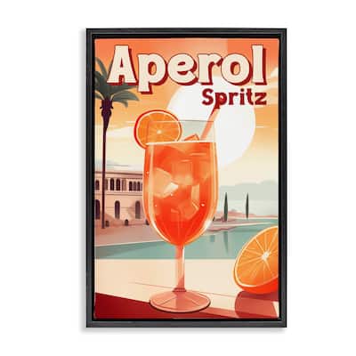 Stupell Bright Tropical Aperol Spritz Framed Floater Canvas Wall Art Design By Andreas Magnusson