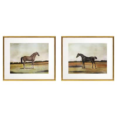 Equestrian III S/2 Framed Art Giclee Under Glass