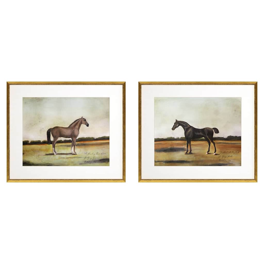 Equestrian III S/2 Framed Art Giclee Under Glass