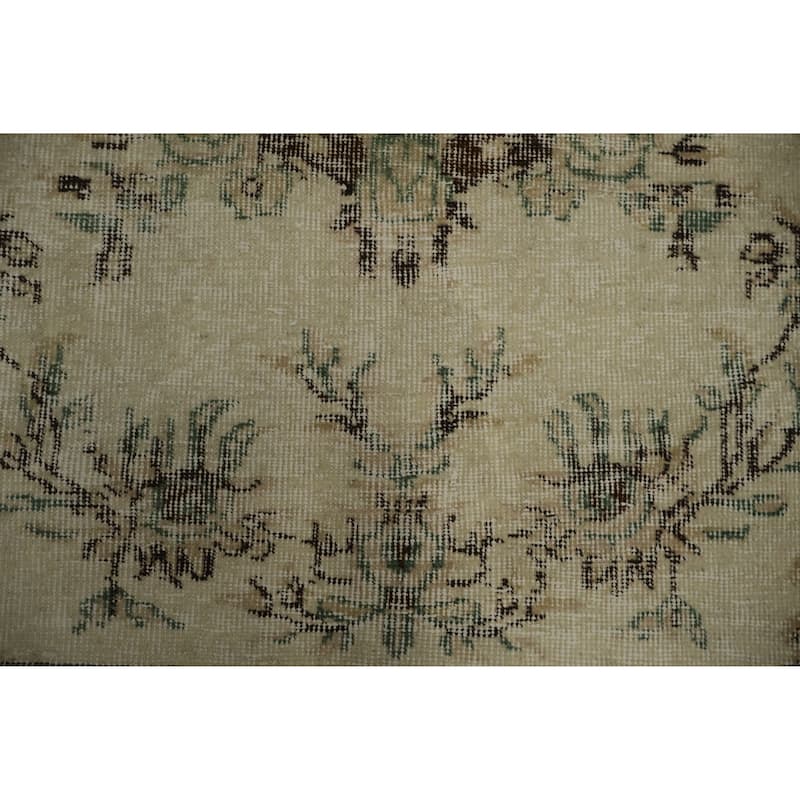 Hand Knotted Oriental 100% Wool Carpet Transitional Floral Beige & Ivories Anatolian Area Rug - 9' 1'' X 5' 4''