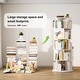preview thumbnail 10 of 9, 4/5 Tiers Round Rotating Bookcase, Revolving Floor Standing Bookshelf Corner Organizer Display