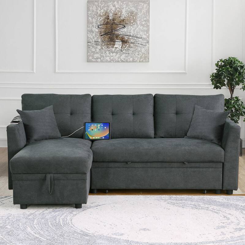 Sectional Sofa Bed L-Shaped Sofa Couch Bed