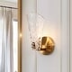 preview thumbnail 2 of 13, Fenro Modern Brass Wall Sconce Glass Art Deco Bathroom Vanity Light - Electroplated Gold - L4.7"*W5.9"*H10.6"