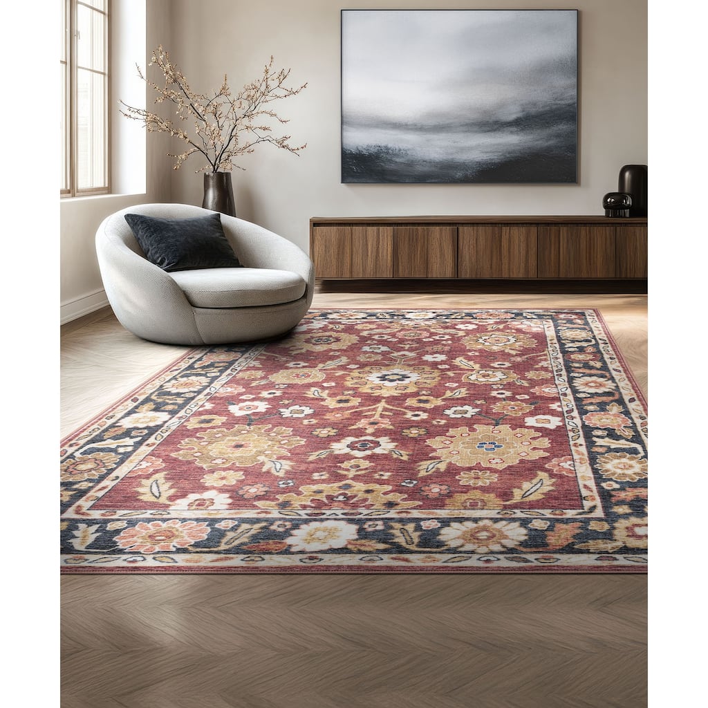 Smart Wash Ambient Glam Oriental Indoor Polyester Area Rug