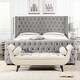 preview thumbnail 6 of 95, Brooklyn Shelter Bedframe with Curved Tufted Headboard and Footboard