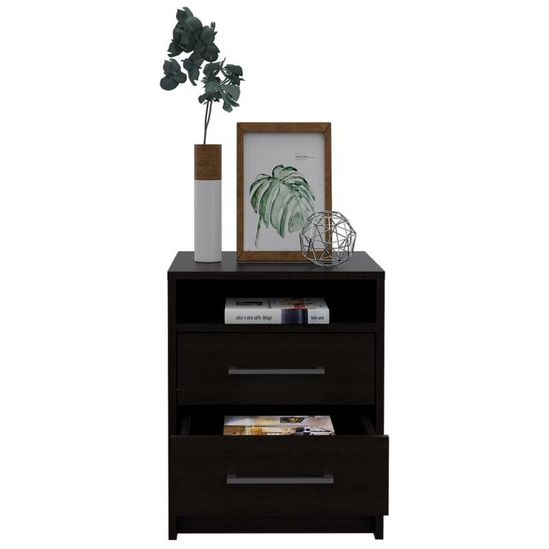 Philadelphia Nightstand with Two Drawers and Concealed Shelf