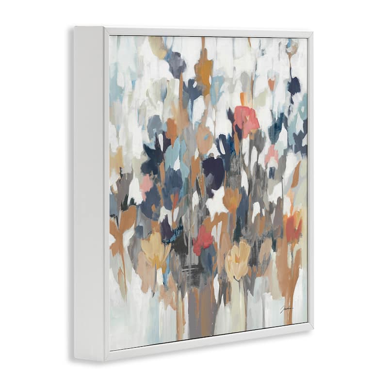 Stupell Modern Painterly Floral Arrangement Abstract Petals Framed Wall Art - Multi-Color