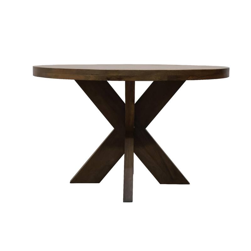 Felina Traditional Wood Round Dining Table, 60"D x 60"W x 30"H, Brown Finish by Sevita - 60"D x 60"W x 30"H