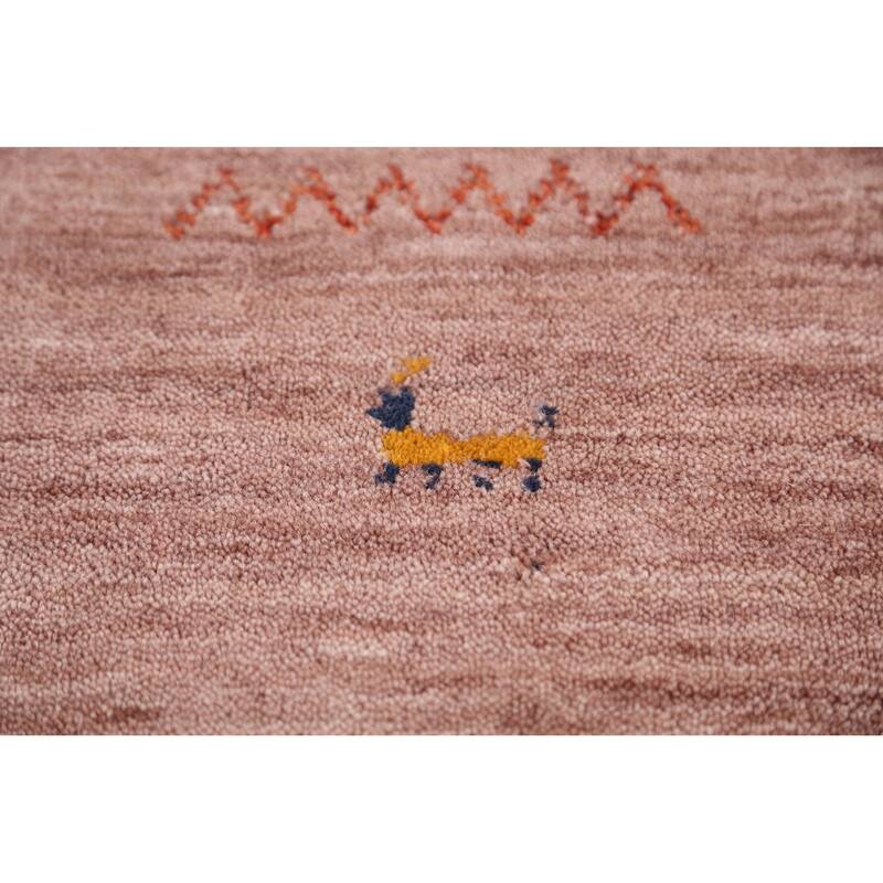 Hand Knotted Oriental 100% Wool Carpet Tribal Animal Pictorial Brown Gabbeh Area Rug - 7' 9'' X 5' 0''