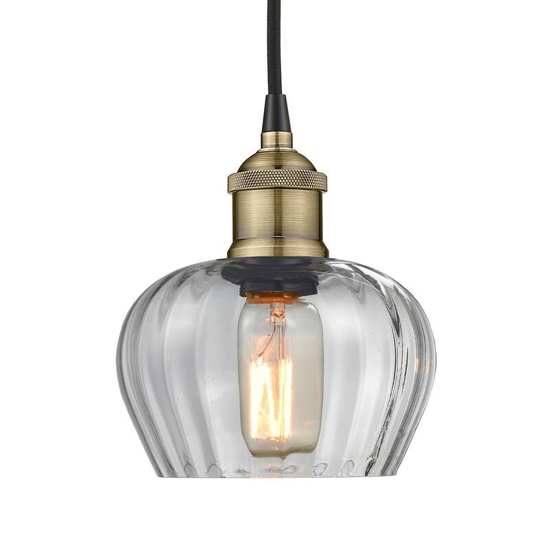 Innovations Lighting 616-1P-8-7 Fenton Pendant Fenton 7" Wide Mini - Black Antique Brass / Clear