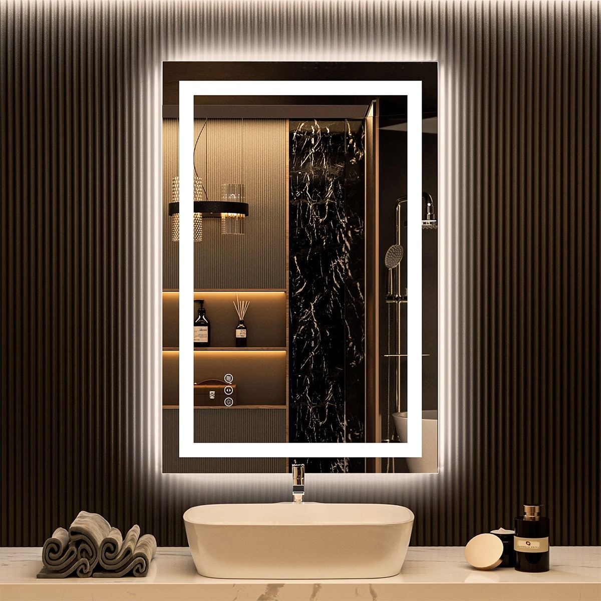 24x36 LED Mirror for Bathroom, Lighted Vanity Mirror for Wall, Dimmable,  Anti-Fog, Shatter-Proof White On Sale Bed Bath  Beyond 37918849