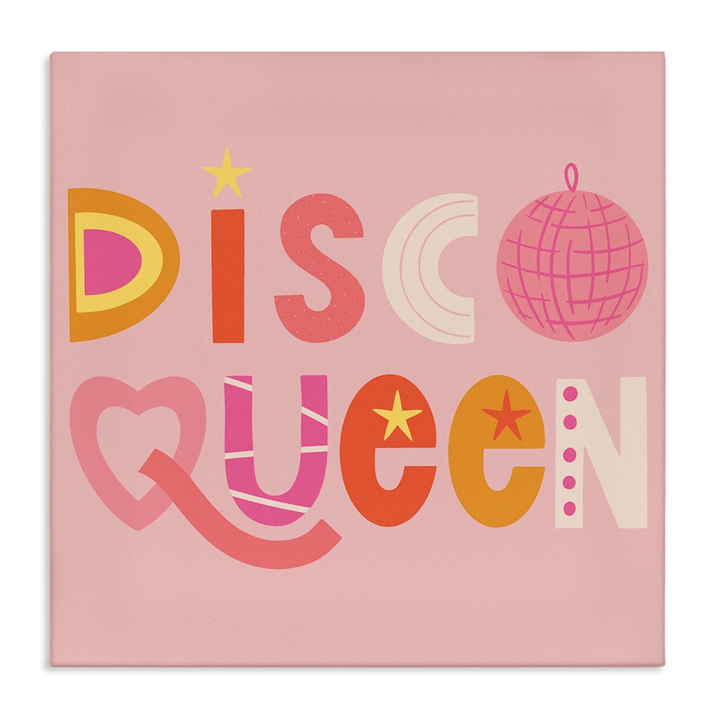 Stupell Disco Queen Pastel Pink Canvas Wall Art Design By Sazerelli Designs