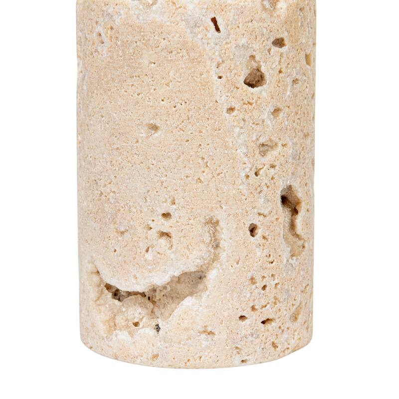 Travertine Salt and Pepper Shakers - 2.0"L x 2.0"W x 3.0"H - 2.0"L x 2.0"W x 3.0"H