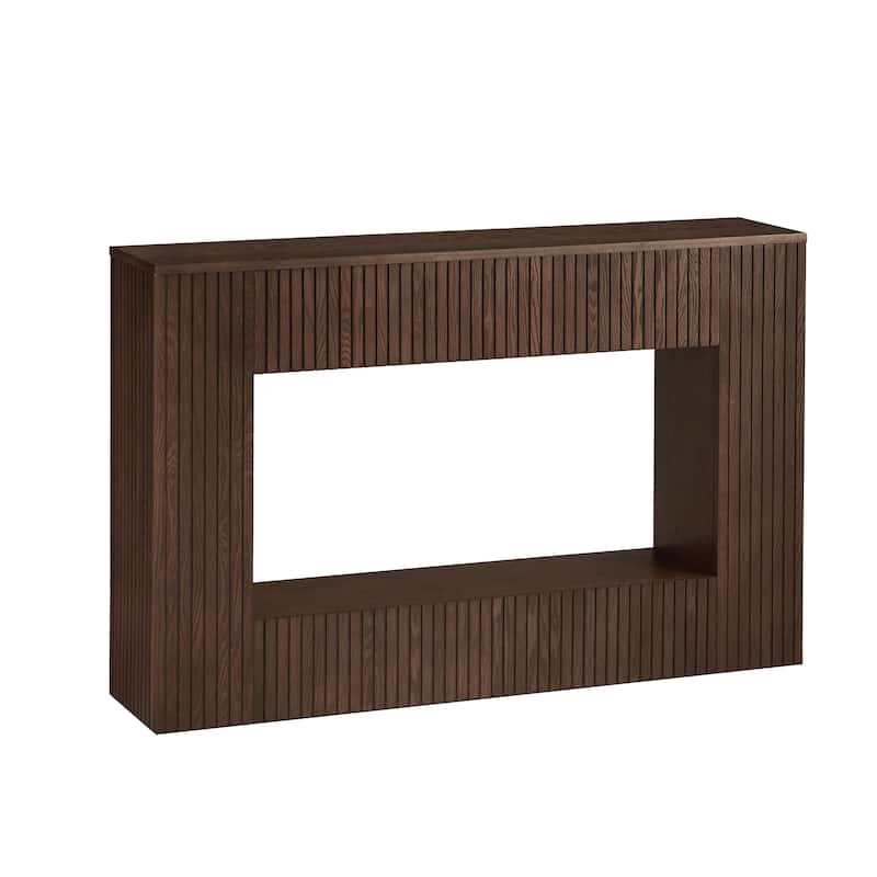 55" Contemporary Slatted Entry Table - Narrow Hallway Console for Modern Living Spaces‌