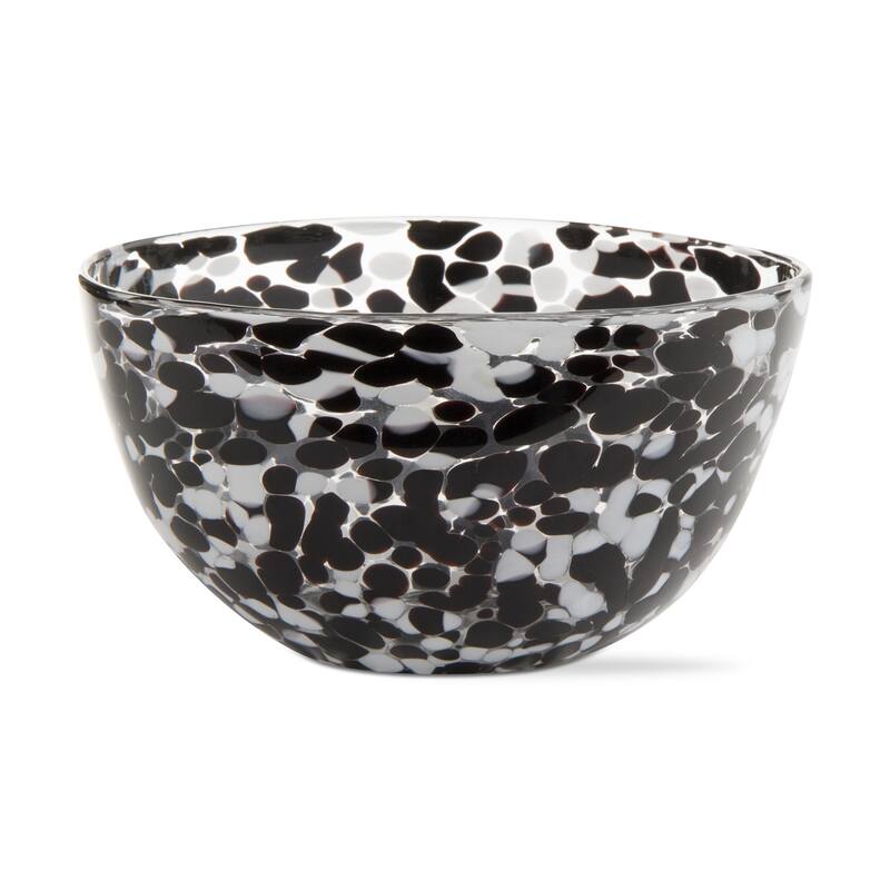 Black and White Confetti Glass Bowl, 20 oz. Dishwasher Safe