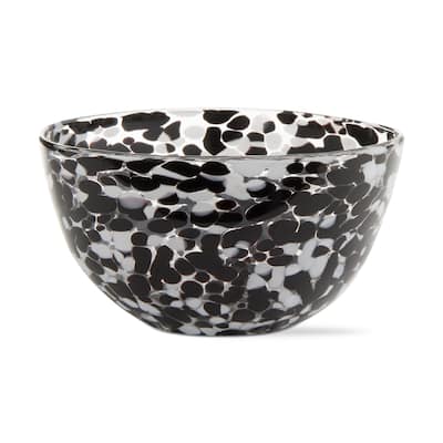 Black and White Confetti Glass Bowl, 20 oz. Dishwasher Safe