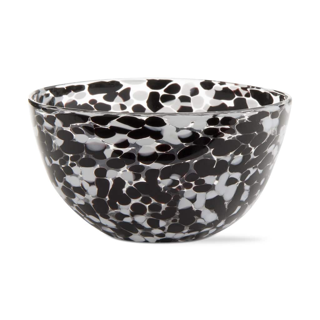 Black and White Confetti Glass Bowl, 20 oz. Dishwasher Safe