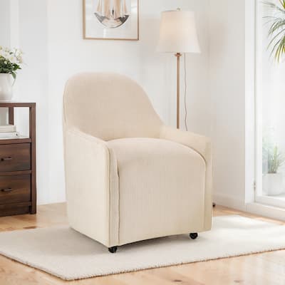 Upholstered Dining Chair With Casters