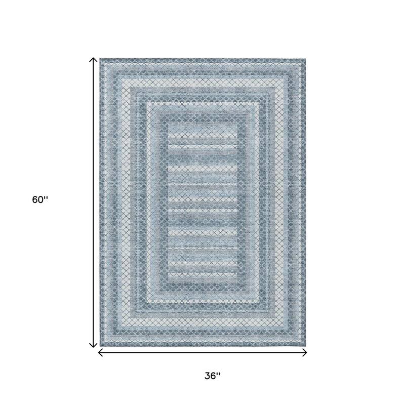 HomeRoots Geometric Transitional Rectangle Outdoor Rug
